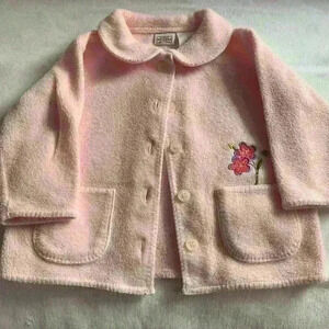 Arizona Light Pink Long Sleeve Button-Up Jacket 12 Months
